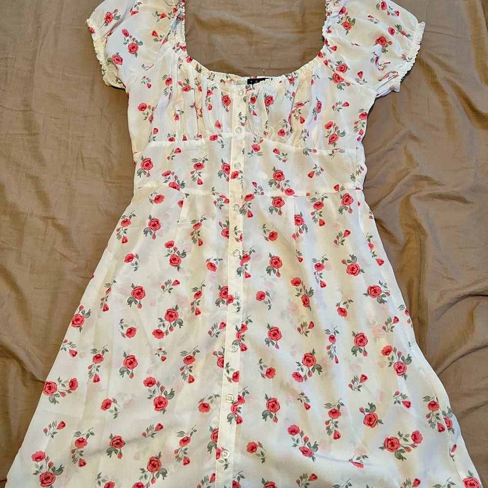 Floral White Mini Dress